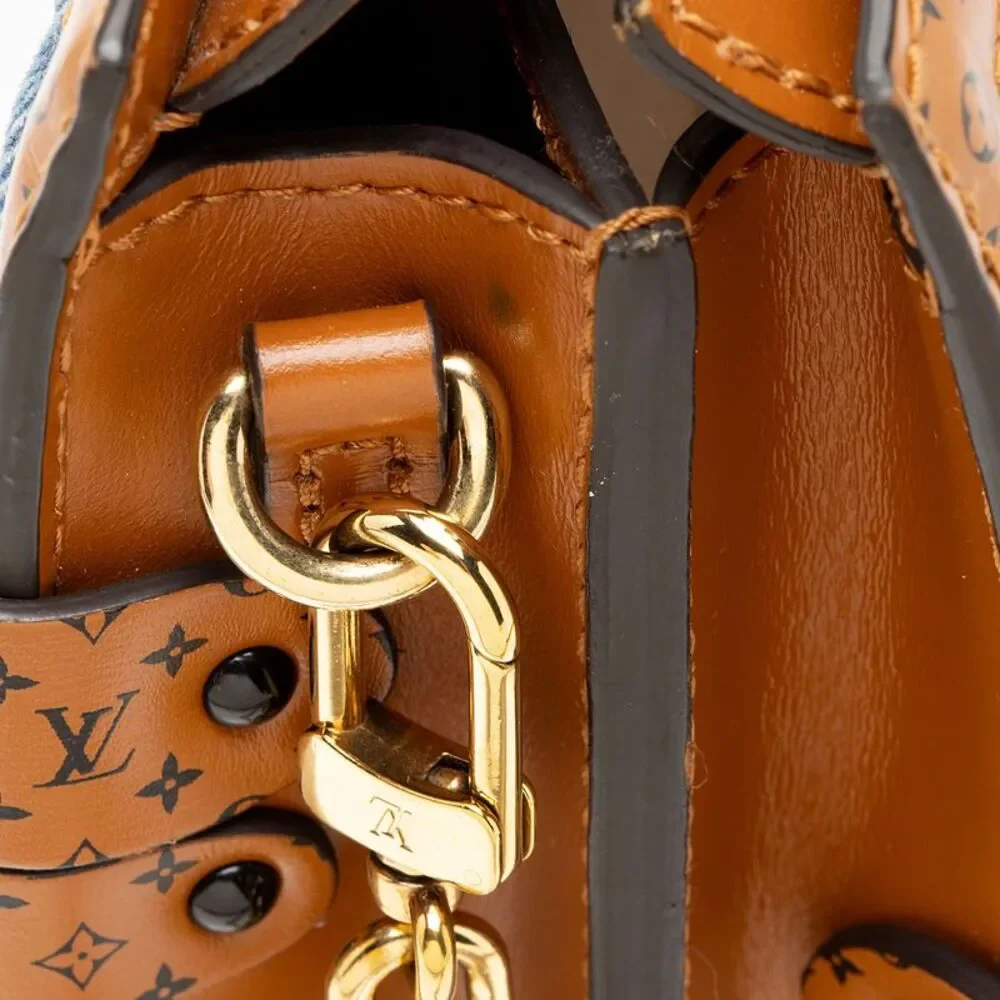 Louis Vuitton Denim Calfskin Malletage Trunk Clutch
